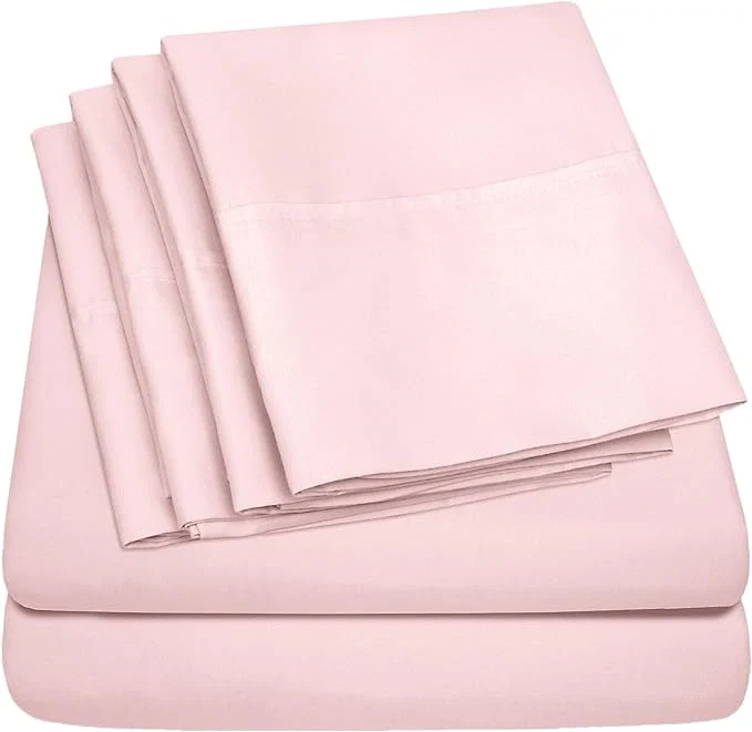 Responsible Twin XL Size Bed Sheets – 4 Piece 1500 Supreme Collection Fine Brushed Microfiber Deep Pocket Twin X-Large Sheet Set Bedding – 1 EXTRA PILLOW CASES GREAT VALUE Twin XL Pale Pink Flexible