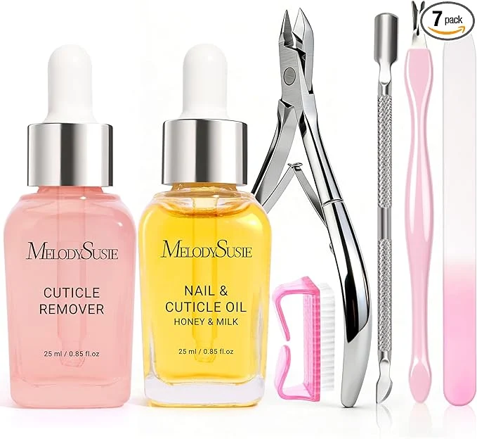 Fashionable MelodySusie Cuticle Remover Kit 25ML Cuticle Remover Cream and Cuticle Oil Safe