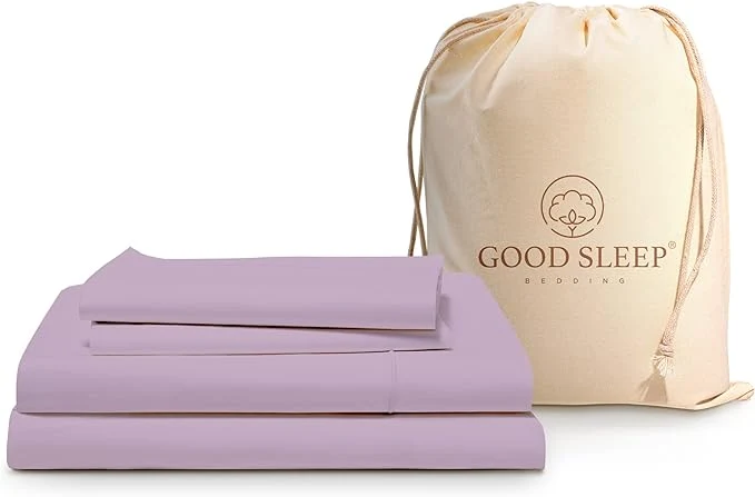 Authentic Good Sleep Bedding 4 Pc Lavender Twin Sheet Set for Twin Mattress Egyptian Cotton Bed Sheets for Bed Soft Breathable 16 quot Deep Pocket Bed Set – 1 Fitted Sheet 1 Flat Sheet 1 Pillow Case Trusted