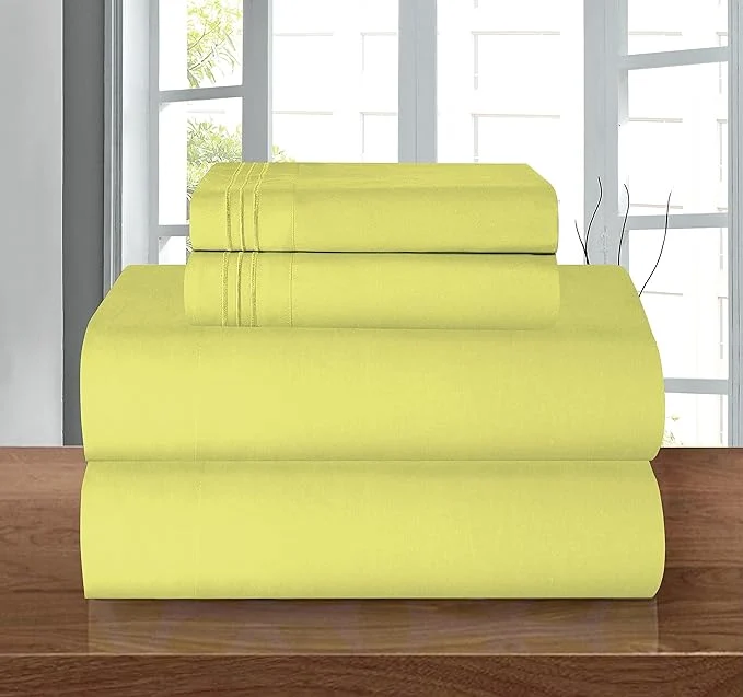 Convenient Elegant Comfort Luxury 1500 Premium Hotel Quality Microfiber 4-Piece Sheet Set – Wrinkle Resistant All Around Elastic Fitted Sheet Deep Pocket up to 16 quot Queen Pistachio Green Casual