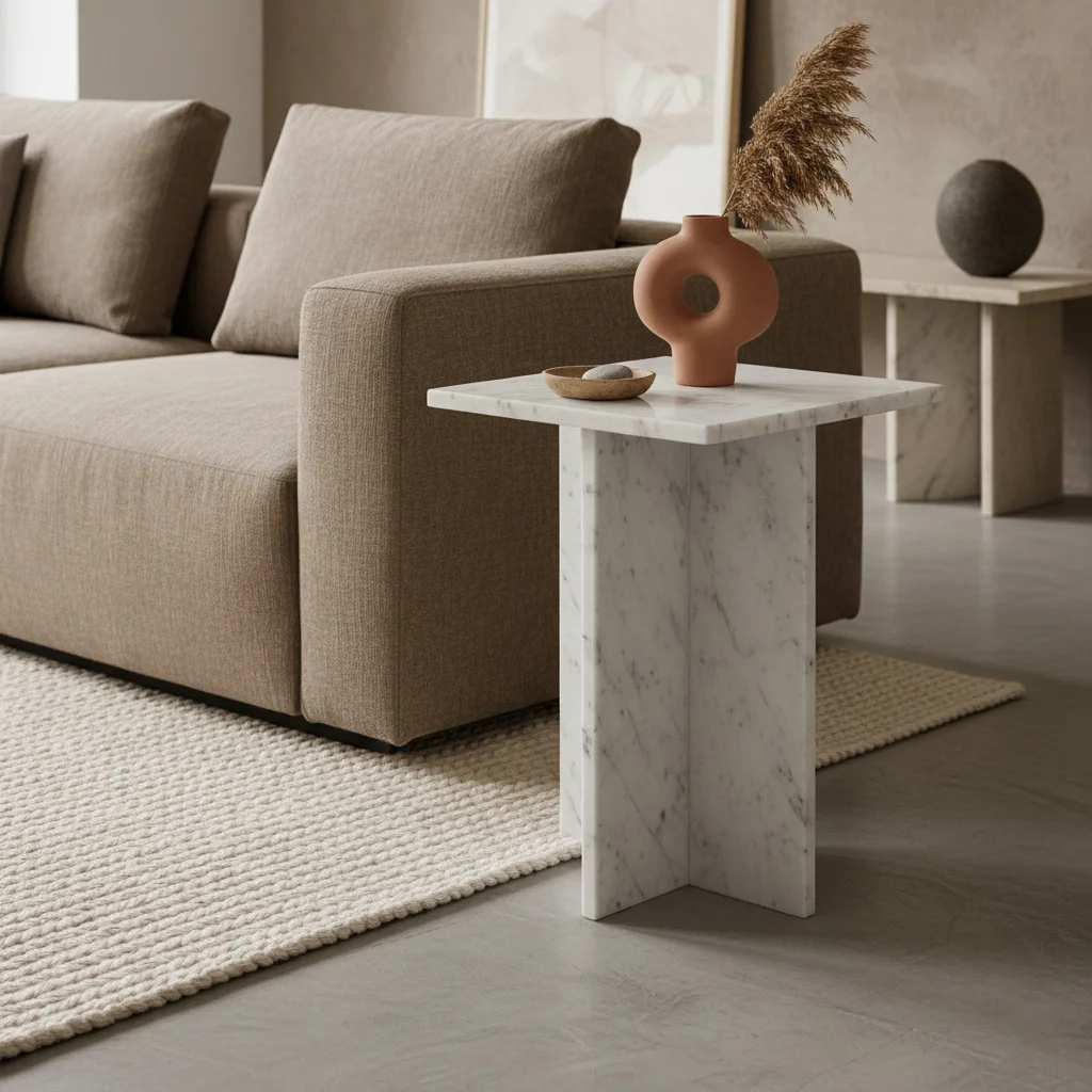 First-Class Beijing side table white marble Advanced