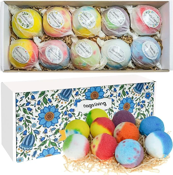Authentic Bath Bombs Gift Set 10 Organic Bubble Bombs Advanced