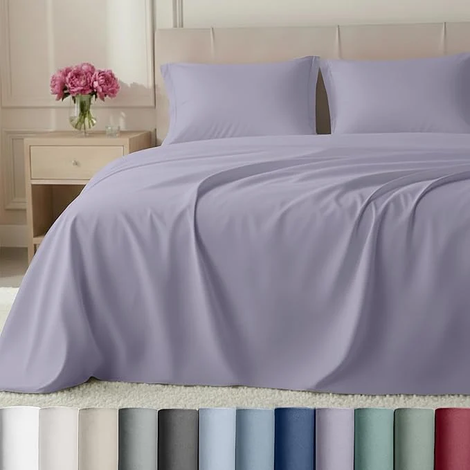 Practical California Design Den Luxury 800 Thread Count Sheets Queen – Cotton Sateen for Queen Size Bed Bedding Set with Deep Pockets – Lavender Next-Generation