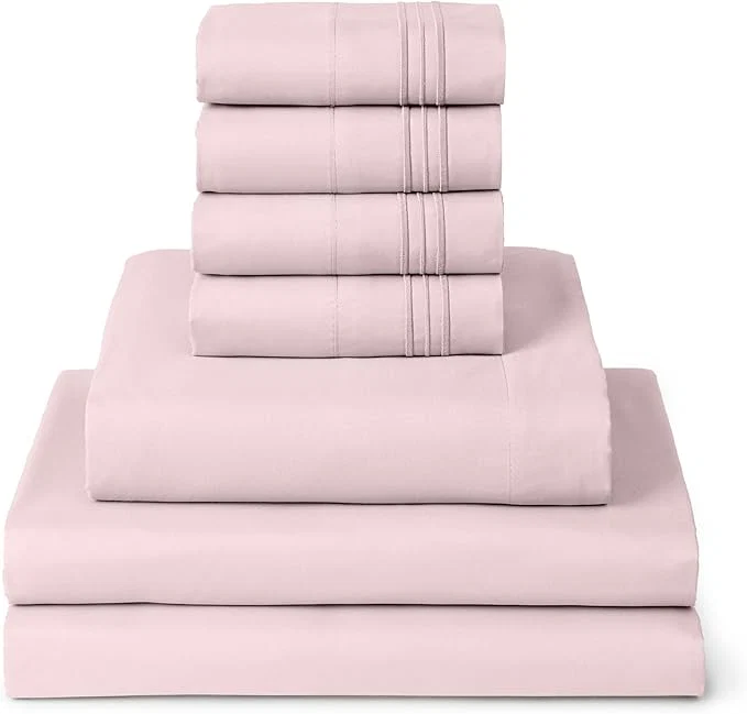 Casual Mellanni Split King Sheet Set – 7-Piece Iconic Collection Bedding Including 4 Pillowcases 16-Inch Deep Pocket Easy Care Extra Soft Cooling Sheets Brushed Microfiber – Blush Pink High-Grade