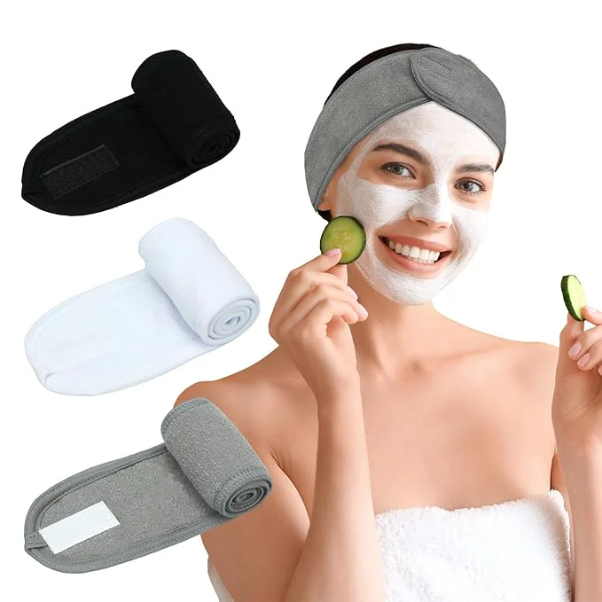 Detailed 3 Pack Facial Spa Headband for Women Eco-Friendly