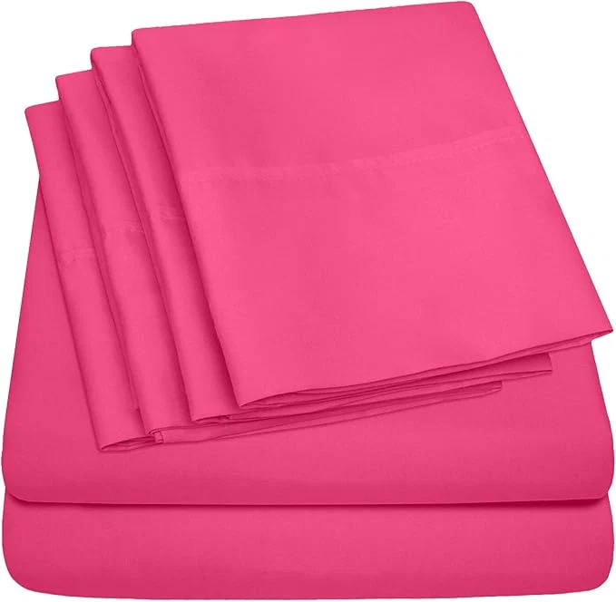 Contemporary Cal King Size Bed Sheets – 6 Piece 1500 Supreme Collection Fine Brushed Microfiber Deep Pocket California King Sheet Set Bedding – 2 Extra Pillow Cases Great Value California King Fuschia Authentic