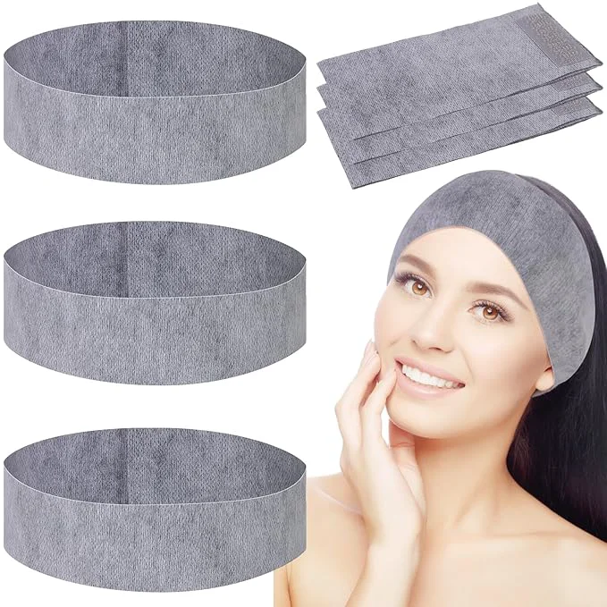 Breathable 128 Pieces Disposable Spa Facial Headbands Stretch Non-Woven Facial Headband Fine Crafted