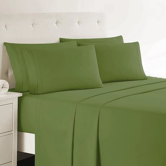 Safe Clara Clark Twin XL Sheets 5 Piece Set – Hotel Luxury Bed Sheets Super Soft Bedding Set Twin XL Size Calla Green Versatile