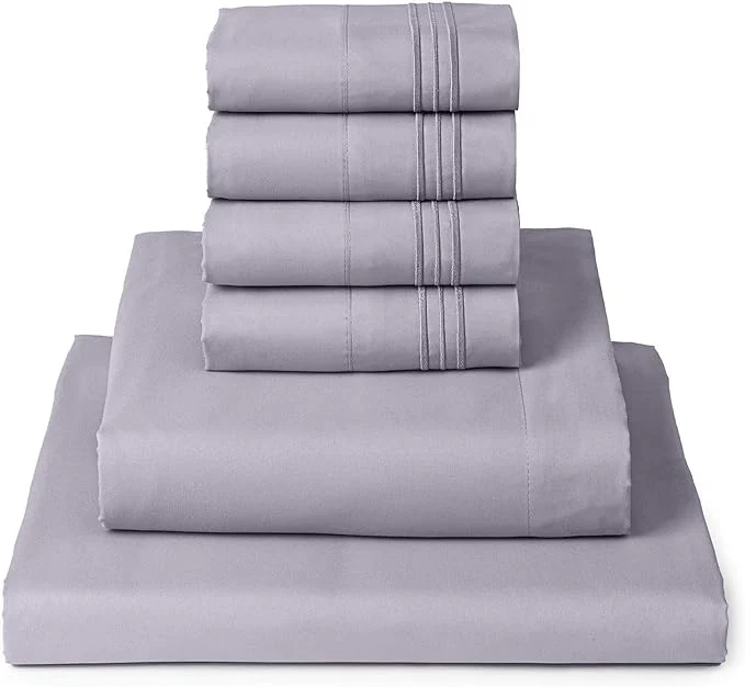 Flexible Mellanni Queen Sheet Set – 6-Piece Iconic Collection Bedding Including 4 Pillowcases 16-Inch Deep Pocket Easy Care Extra Soft Cooling Sheets Brushed Microfiber – Lavender Fast