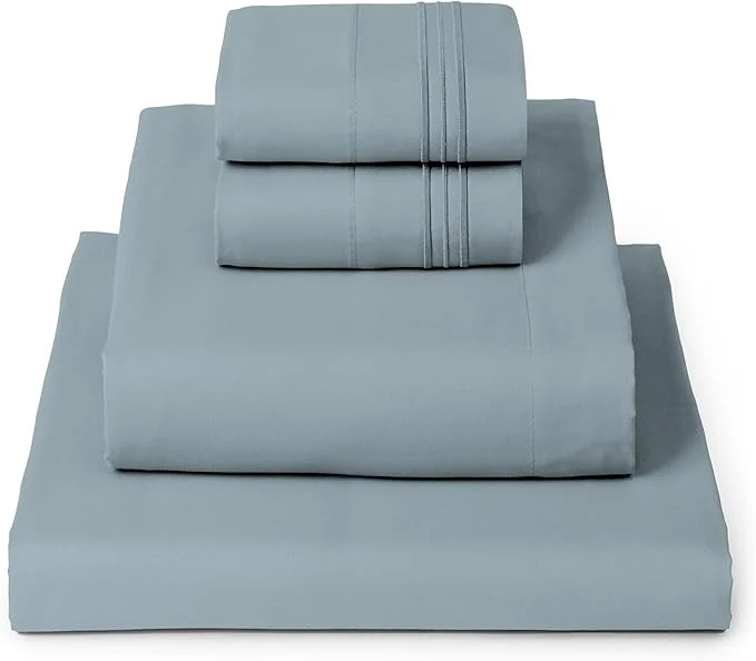 Certified Mellanni Twin XL Sheet Set – 4-Piece Iconic Collection Bedding Including 2 Pillowcases 16-Inch Deep Pocket Easy Care Extra Soft Cooling Sheets Brushed Microfiber – Spa Blue Reliable