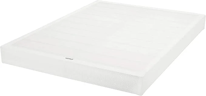 Durable Amazon Basics Smart Box Spring Bed Base 7-Inch Height Mattress Foundation Tool- Easy Assembly King 79 quot L x 75.5 quot W x 7 quot H White Excellent