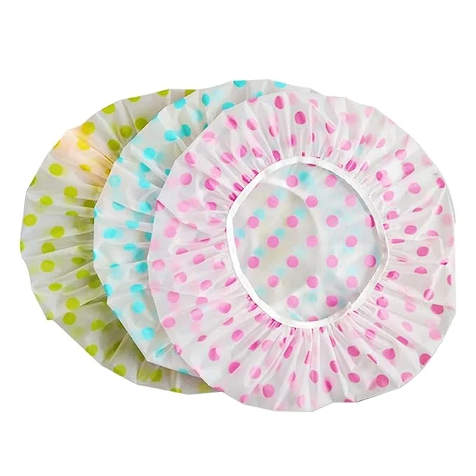Smart TCOTBE 6 Pieces Waterproof EVA Plastic Shower Cap Elastic Reusable Bathing Cap Excellent