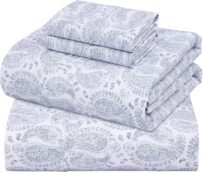 Selected ZOYER Cotton Sheets – Full Size Percale Bedding Cooling amp Breathable Durable with a Crisp Soft amp Comfortable Feel 16 quot Deep Pocket 4-Piece Set Paisley Imprint Elite