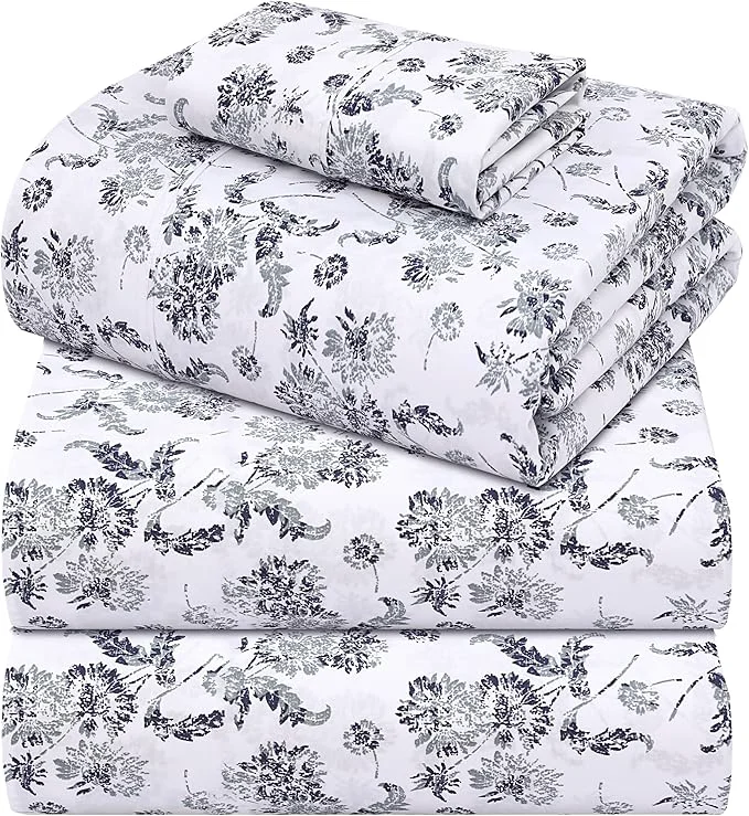 Environmentally Friendly ZOYER Cotton Sheets – Split King Size Percale Bedding Cooling amp Breathable Durable with a Crisp Soft amp Comfortable Feel 16 quot Deep Pocket 5-Piece Set Frozen Garden Secure