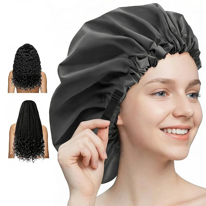 Organic Aquior Shower Cap for Women Extra Adjustable Shower Caps for Women Relaxed