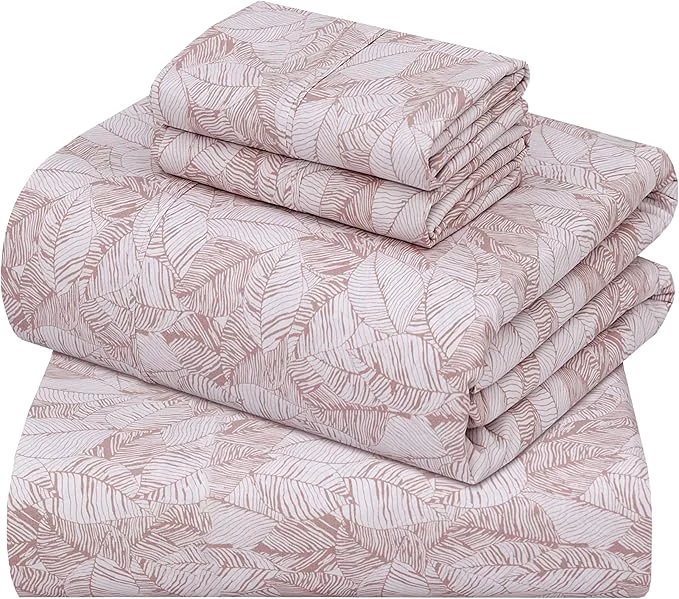 Enhanced ZOYER Cotton Sheets – California King Percale Bedding Cooling amp Breathable Durable with a Crisp Soft amp Comfortable Feel 14 quot Deep Pocket 4-Piece Set Negative Print Top-Quality