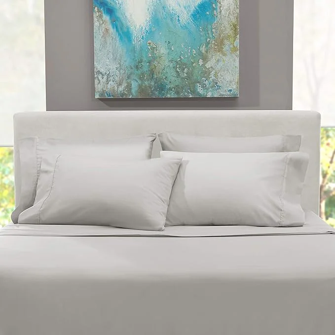 Sophisticated Clara Clark Full Sheets 6 Piece Set – Hotel Luxury Bed Sheets Super Soft Bedding Set Full Size Silver Versatile