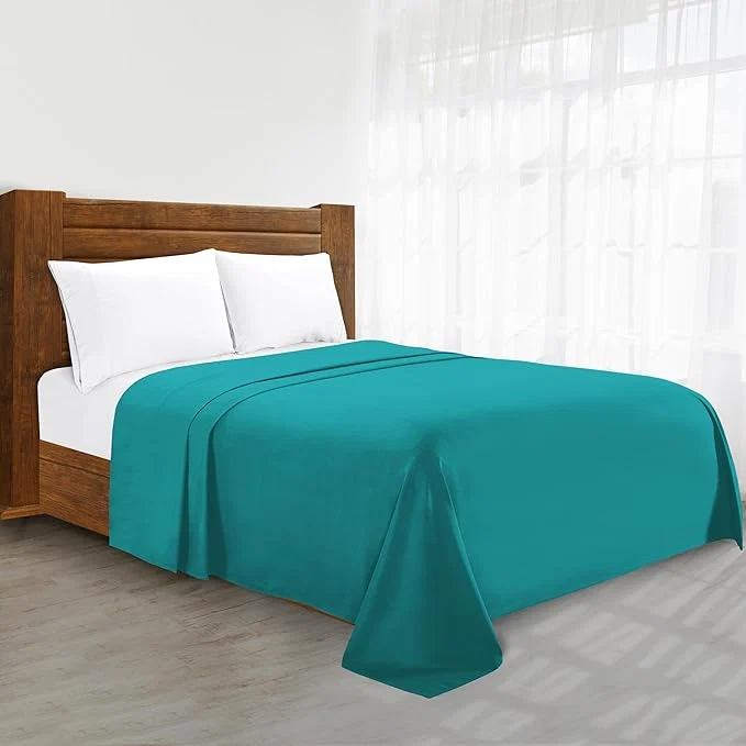 Premium Luxury Flat Sheet on Amazon Elegant Comfort Wrinkle- 1500 Premier Hotel Quality 1-Piece Flat Sheet Full Size Turquoise Crafted