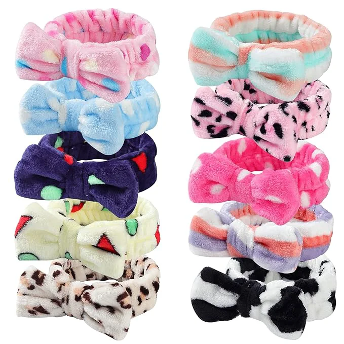 Effective LAXIZAR 10 PCS Bow Headbands Shower Spa Headbands Headwraps Sophisticated