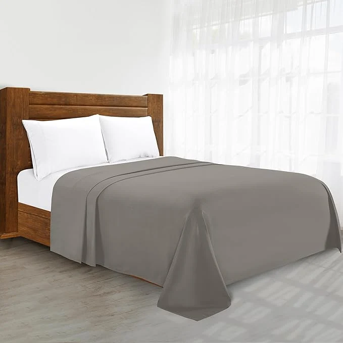 Traditional Luxury Flat Sheet on Amazon Elegant Comfort Wrinkle- 1500 Premier Hotel Quality 1-Piece Flat Sheet Twin Twin XL Size Grey Safe