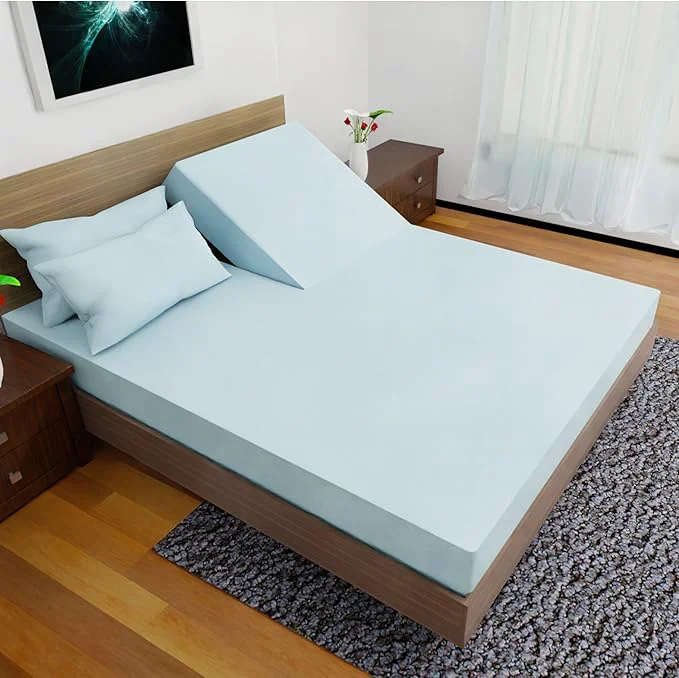 Expertly Made Top Split California King – 4 Pcs Set – Cal King Split Top Deep Pocket Sheet Set – Split Top California King Sheets Sets for Adjustable Bed – Double Brushed Microfiber Aqua Powerful