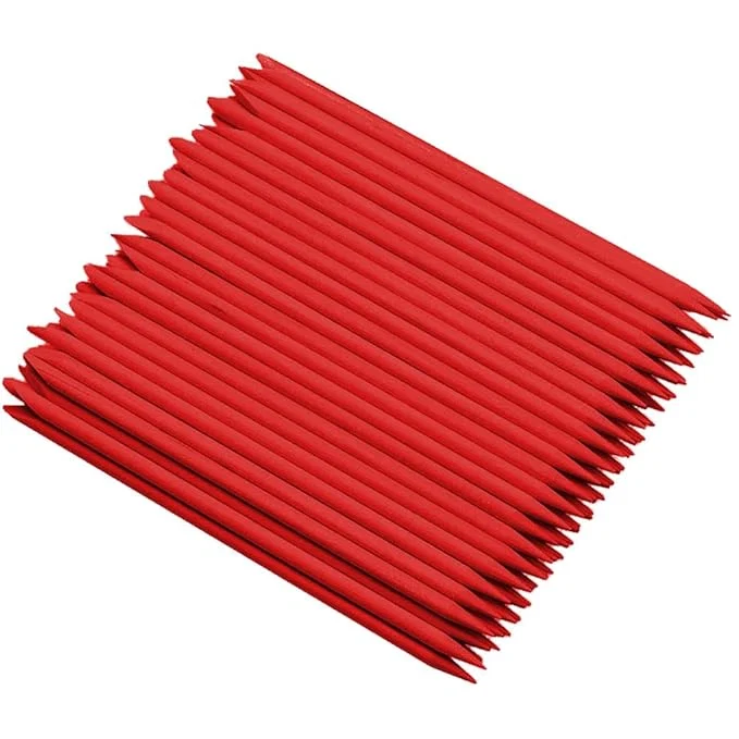 Minimalist 100 Pcs Orange Wood Nail Sticks Double Sided Multi Functional Cuticle Pusher Fast