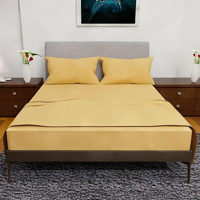 Sustainable King Size Sheets Set – 4 Piece Bedding – Wrinkle – Double Brushed King Bed Sheets Deep Pocket King Size Sheet Set King Sheets Gold King Original Design