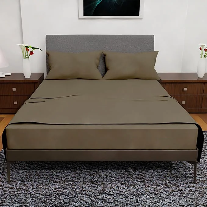 Top-Quality Full Size Bed Sheets – 4Pcs Bed Sheets Full Size Set Deep Pocket Double Brushed Microfiber Fade Resistant Soft amp Breathable for Cozy and Comfortable Sleep Taupe Exclusive