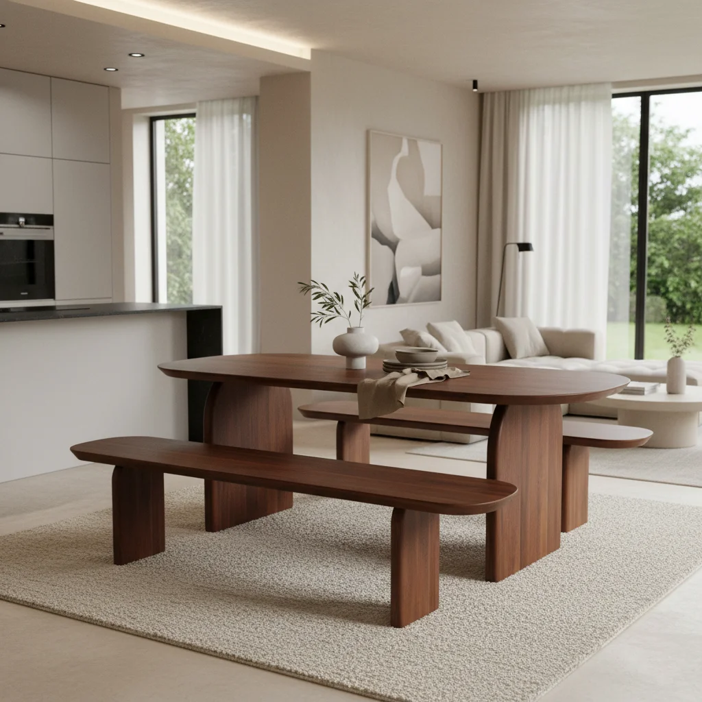 Contemporary Bullnose bench brown Durable