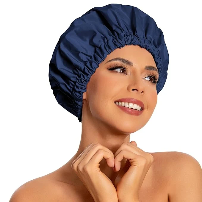 Carefully Designed Reusable Shower Cap for Women Large Waterproof Shower Bonnet Premium
