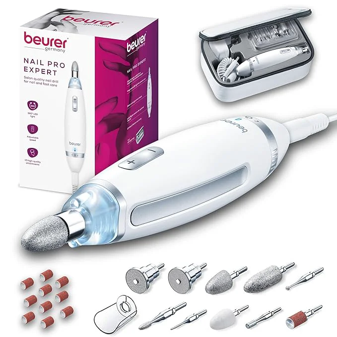 Clean Beurer MP62 Professional Nail Drill Kit Portable Electric File Machine Pure