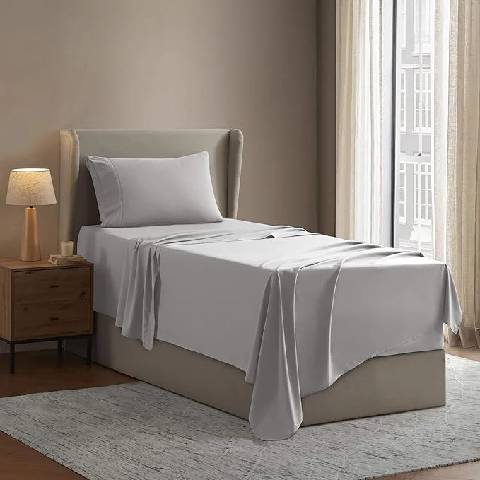 Elegant Nestl Twin XL Sheet Set – College Dorm Size – Luxury 1800 Ultra-Soft Microfiber Twin Extra Long Bed Sheets – Deep Pockets – Easy Fit – Extra Soft – 3 Piece Set Twin XL Light Grey Innovative