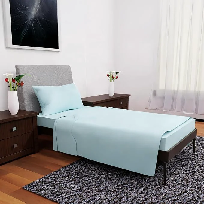 Expertly Made Twin Size Bedding – 3-Piece Set – Deep Pockets – Cooling Sheets – Soft amp Comfortable for All-Season Use – Durable Aqua