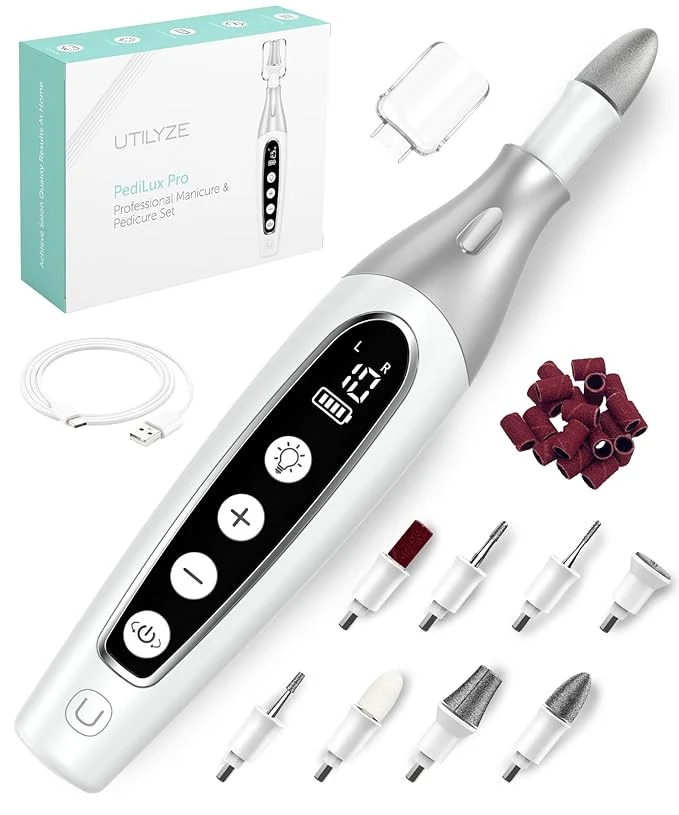 Advanced PediLux Pro Professional Manicure Pedicure Kit Cordless Electric Nail File Green