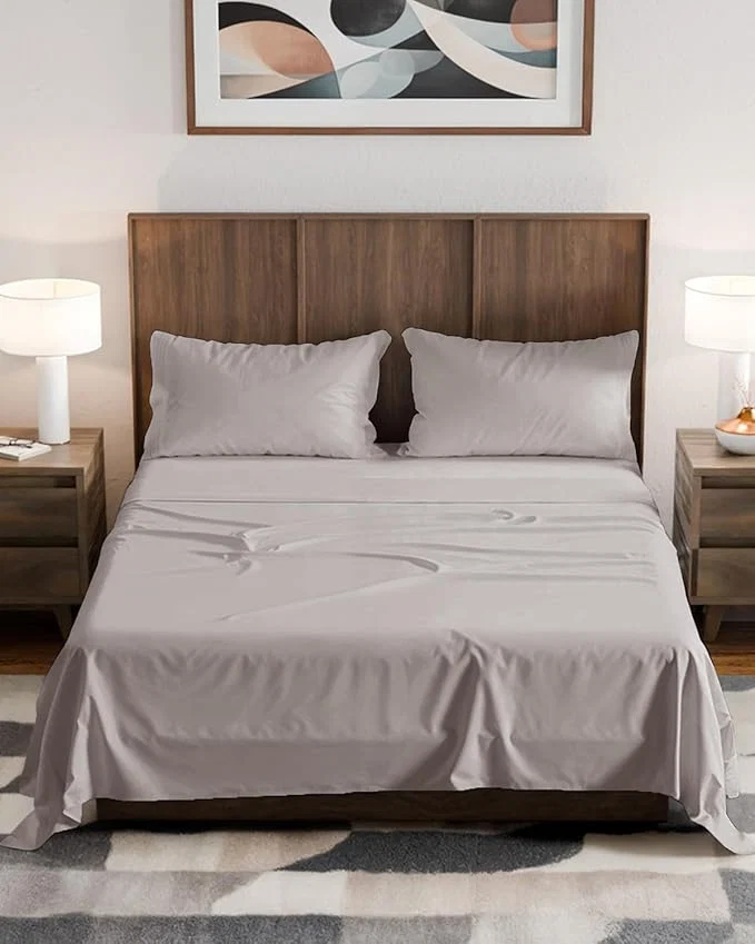 Trusted Olympic Queen Sheet Set 66×80 – 4 Piece RV Olympic Queen Size Sheets – Soft Breathable amp Cooling – Fits 14 to 16 quot Mattress w Deep Pockets – Comfy Luxury Bedding – Fade amp Wrinkle – Light Grey Fast