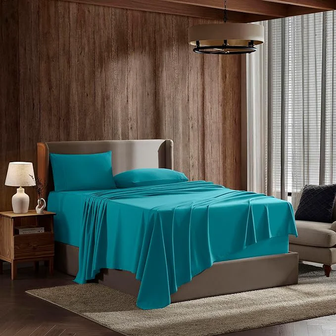 Exceptional Nestl King Sheet Set – Luxury 1800 Ultra-Soft Microfiber King Bed Sheets – Double Brushed – Deep Pockets – Easy Fit – 4 Piece Set – Bedding Sheets amp Pillowcases King Teal Professional