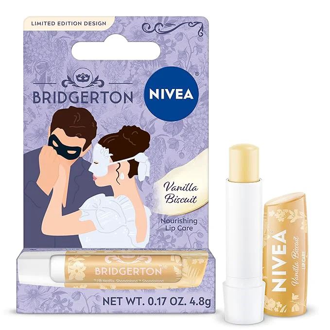 Proven NIVEA Vanilla Biscuit Lip Balm Nourishing Lip Care Bridgerton Limited Edition User-Friendly