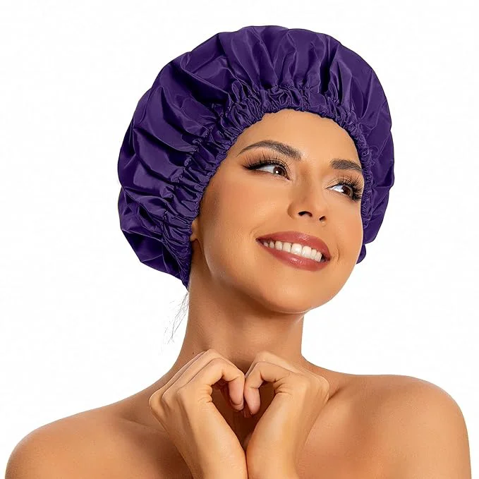 Prestigious Reusable Shower Cap for Women Large Waterproof Shower Bonnet Fashionable