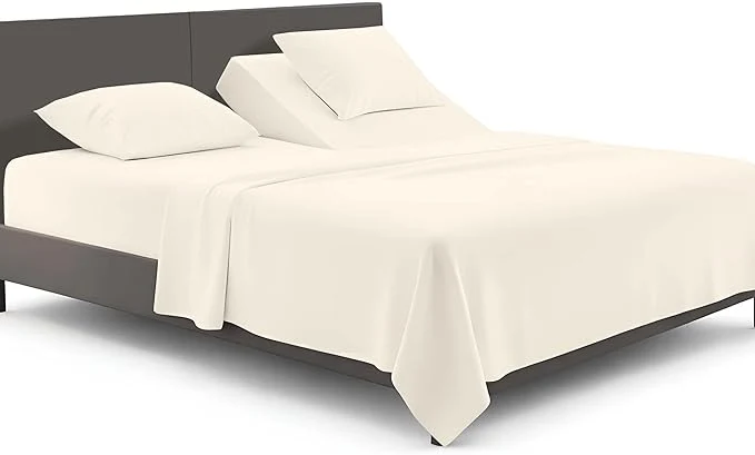 Responsible SGI bedding Adjustable Split Head Flex Top King 34 quot Microfiber Sheet Set Ultra Soft Cooling amp Deep Pocket 15 Fitted 4-Piece Breathable amp Durable Bedding Set for Split King Beds -Butter Fast
