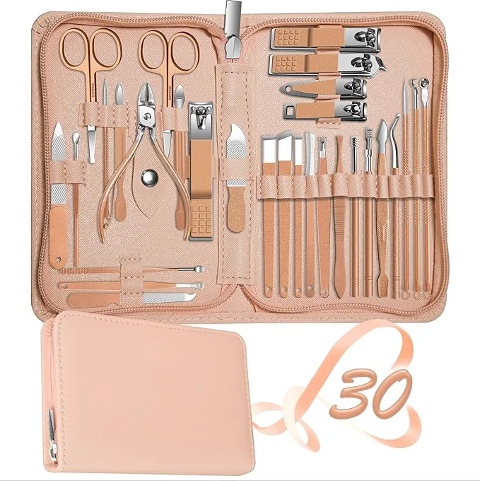 High-End Manicure Set 30 in 1 Nail Clippers Set Nail Manicure Kit Advanced