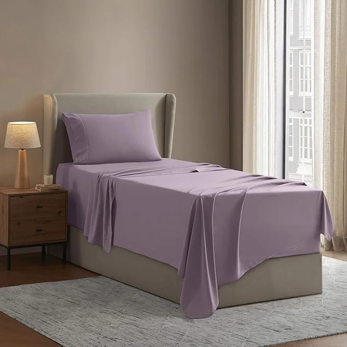 Premium Nestl Twin XL Sheet Set – College Dorm Size – Luxury 1800 Ultra-Soft Microfiber Twin Extra Long Bed Sheets – Deep Pockets – Easy Fit – Extra Soft – 3 Piece Set Twin XL Dusty Purple Proven