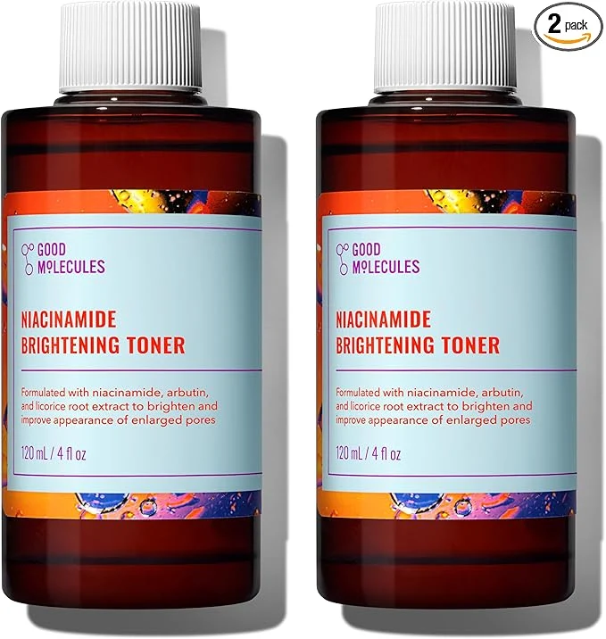 Natural Good Molecules Niacinamide Brightening Toner Pack 2 – 120 ml 4 fl oz Each Environmentally Friendly