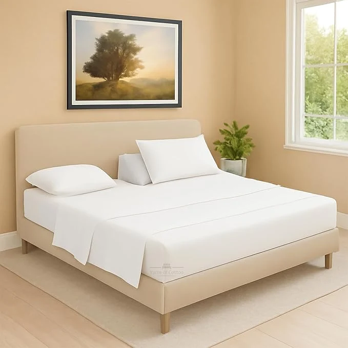 Effective Split Head Flex 2 Qty Fitted Sheet for Adjustable Bed King 36 quot Split Down from The Top Egyptian Cotton 600 Thread Count 18 quot Deep Pocket Super Soft Wrinkle White Solid