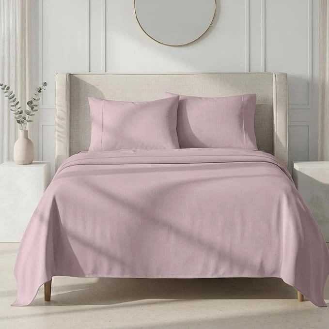 Quality California Design Den Thick and Natural Cotton Sheets Queen Size Set – 1000 Thread Count Sateen Deep Pocket Queen Sheets Durable Bedding – Sepia Rose Certified