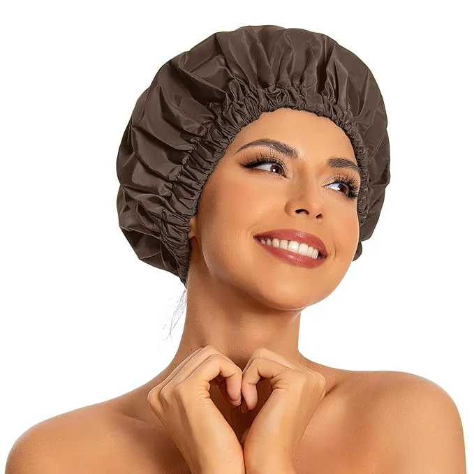 Reusable Shower Cap for Women Large Waterproof Shower Bonnet Optimized