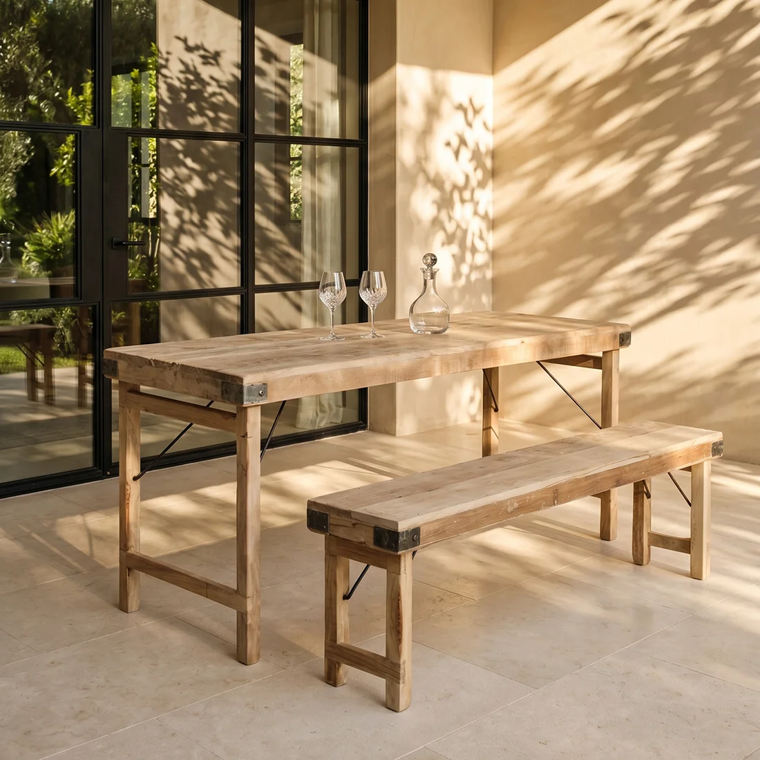 Pure Limewash folding market table First-Class