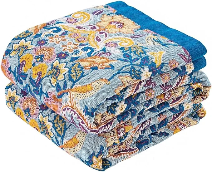 Proven Boho Throw Blanket for Bed Cotton Soft Rustic Quilt Fall Blanket 90 quot x98 quot Floral Printed Farmhouse Decor Bed Blankets All Season Rustic Reversible Bohemian Throw Quilt Effective