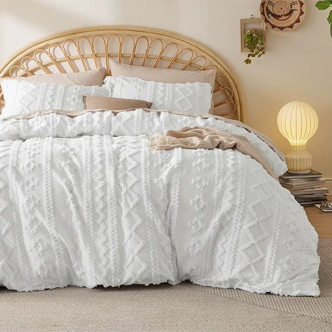Premium Material Bedsure Boho Twin Duvet Cover Soft amp Comfortable Elegant Design Boho Bedding for Decoration Machine Washable Comforter Cover for All Seasons Includes 1 Duvet Cover amp 1 Pillow Sham White User-Friendly