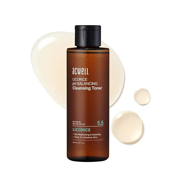 Lightweight ACWELL Licorice pH 5.5 Balancing Korean Toner and Cleansing 5.07 fl.oz. Reusable