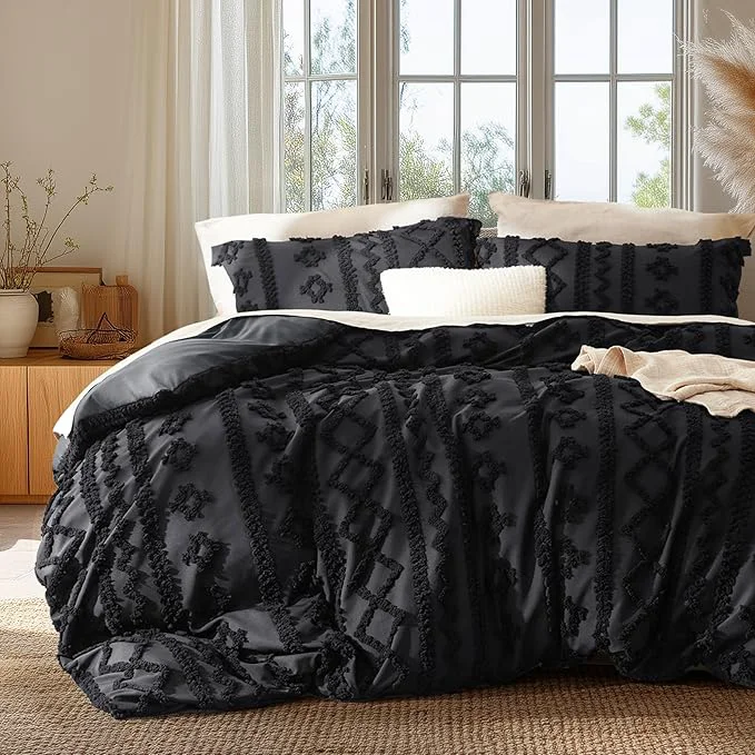 Professional Bedsure Boho Duvet Cover King Size Soft amp Comfortable Elegant Design Boho Bedding for Decoration Machine Washable Comforter Cover for All Seasons Includes 1 Duvet Cover amp 2 Pillow Shams Black Verified
